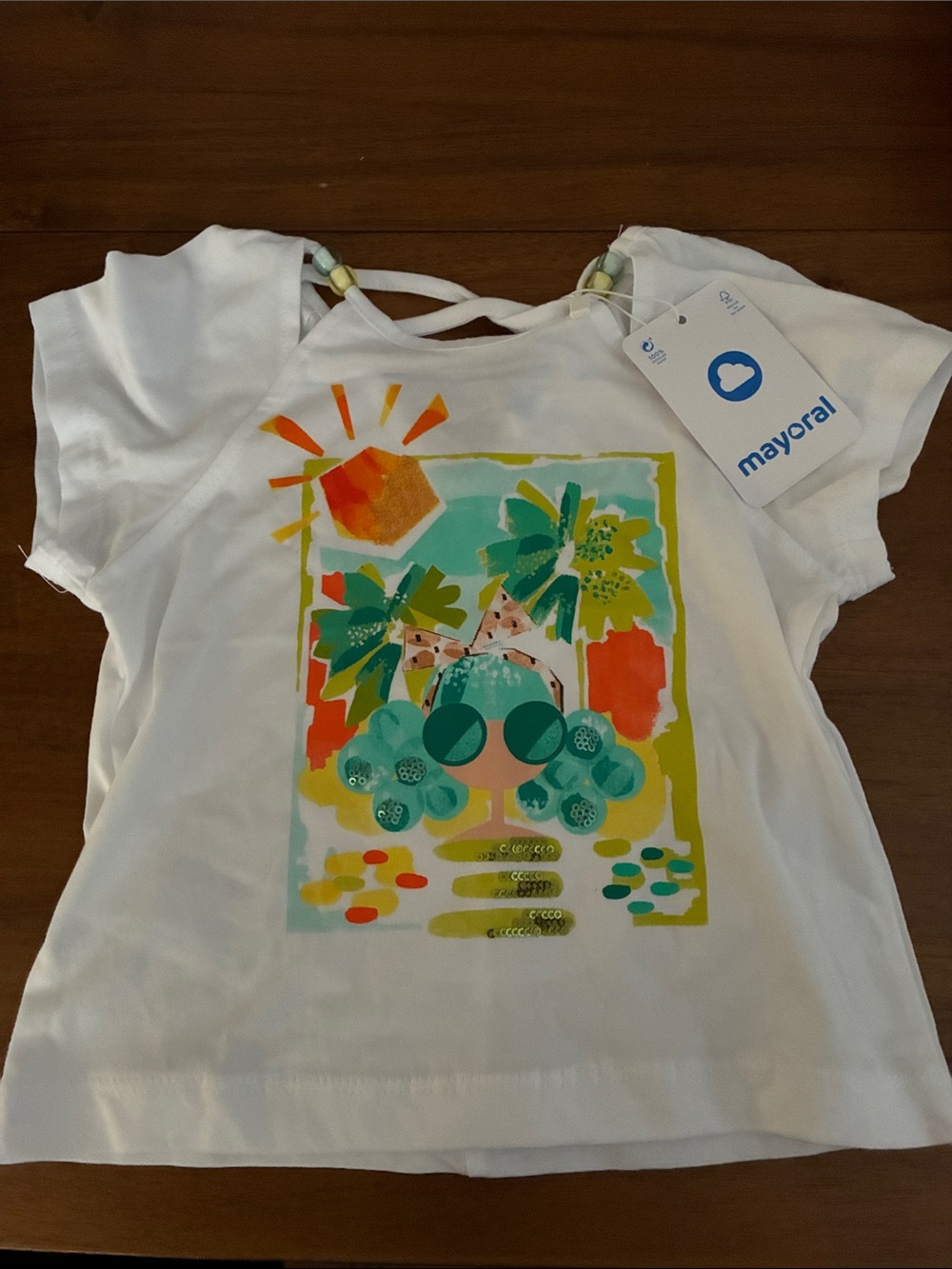 NWT Mayoral White Girls' 3T Tropical Graphic Tee